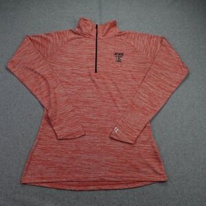 Texas Tech Red Raiders Pullover Womens Medium Red Heather 1/4 Zip Russell NCAA